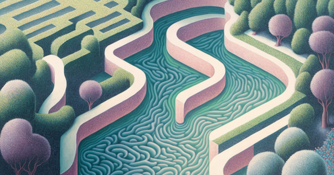 River flowing through a maze v12