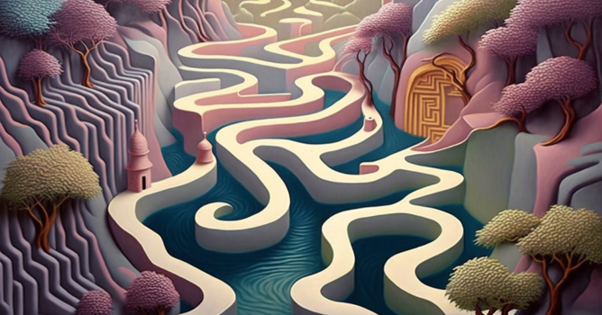 River flowing through a maze v4